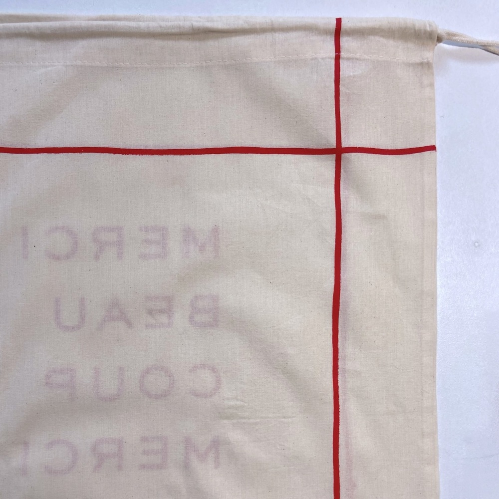 Clare V Merci Beau Coup Large French Dust Bag set of 3 Anthropologie Cream Red - Picture 10 of 15